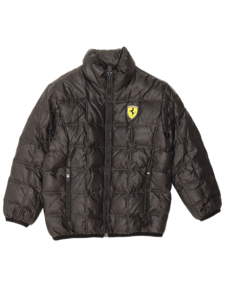Ferrari Wattierte Jacke für Jungen, 7–8 Jahre, schwarzes Nylon