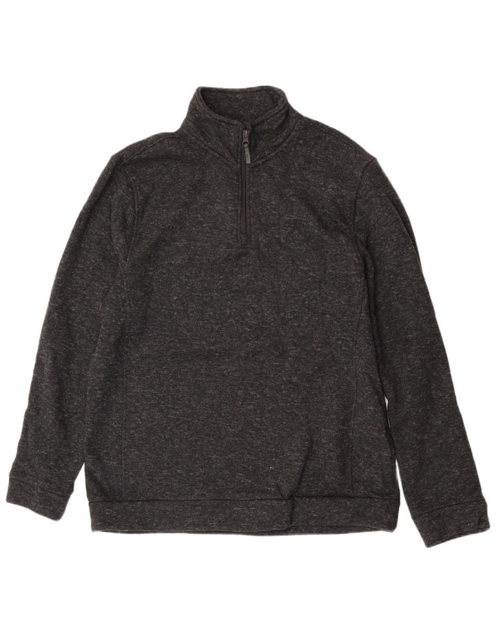Mountain Warehouse Herren-Sweatshirt mit Reißverschluss am Hals, XL, Schwarz gefleckt