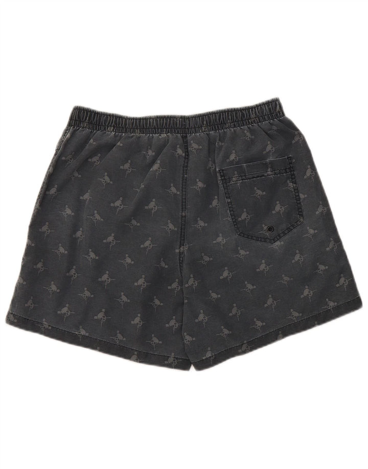 Zara Herren-Badeshorts mit abstraktem Muster, mittelgraues Nylon