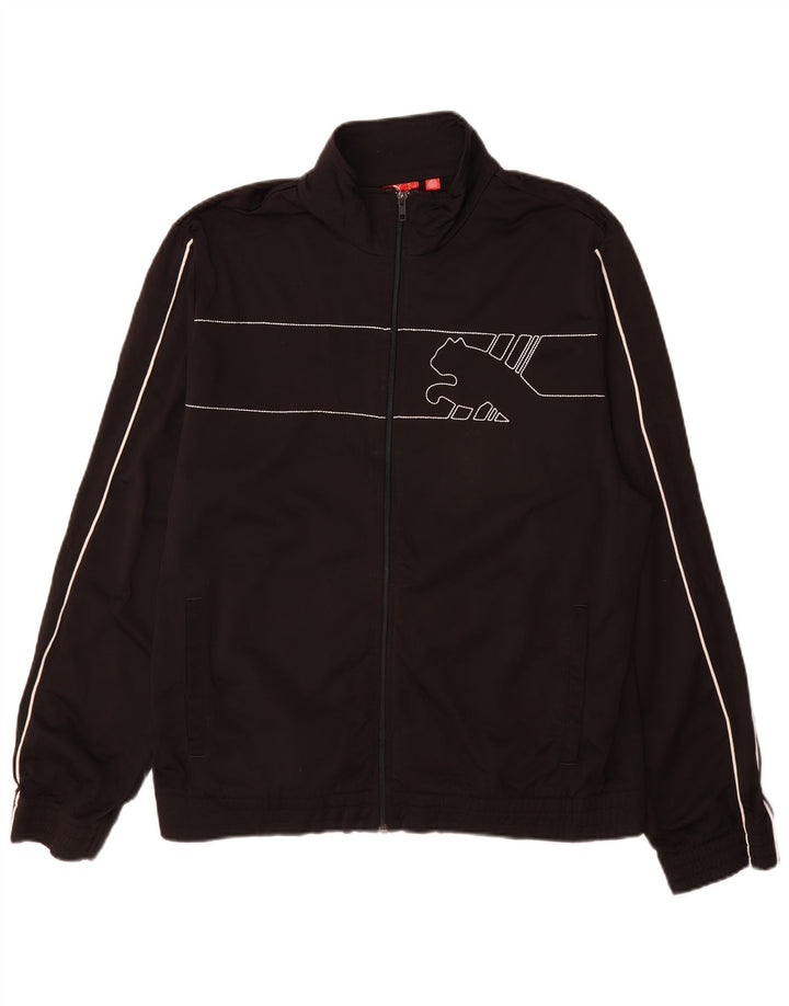 Puma Herren-Trainingsanzug mit grafischem Oberteil, groß, schwarz gestreift, Polyester, Sport