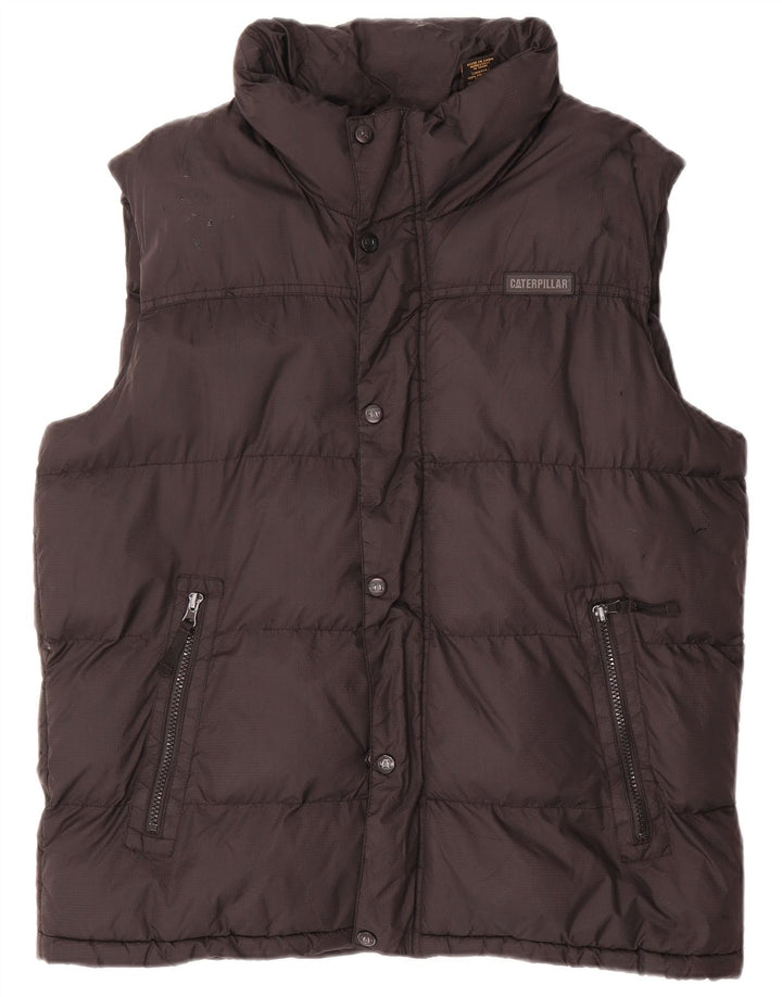Caterpillar Herren Wattierte Weste UK 40 Large Schwarz Nylon