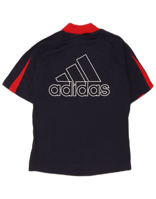 Adidas Damen Grafik T-Shirt Top UK 12/14 Medium Marineblau Sport