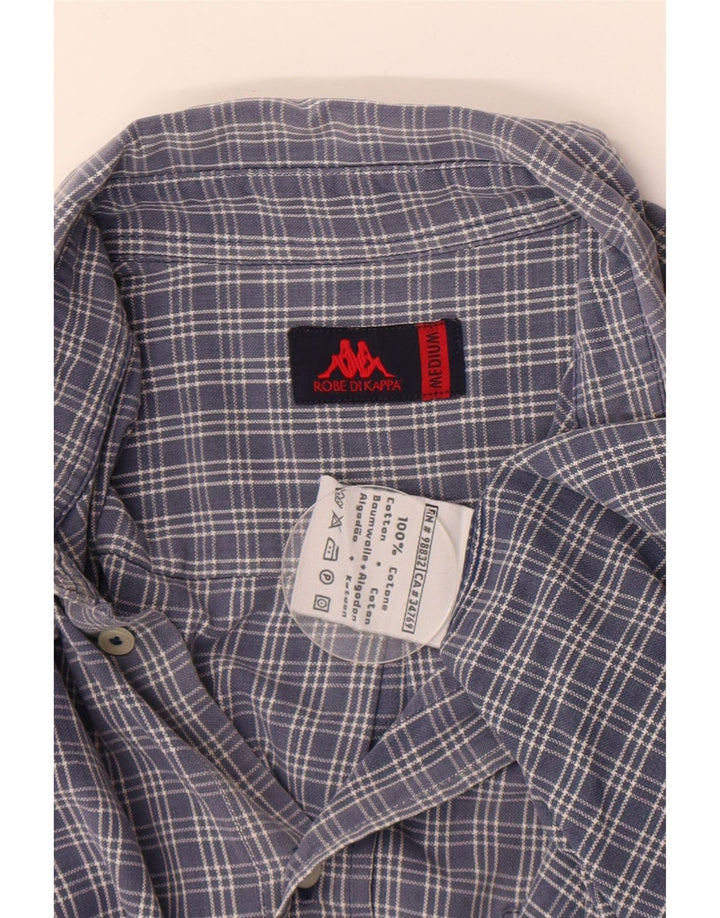 Kappa Herren-Hemd aus mittelblauer Karo-Baumwolle