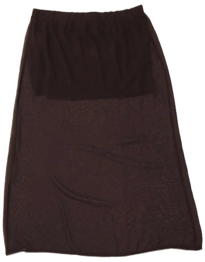 Benetton Damen-A-Linien-Rock, Größe L, W34, Schwarz, Polyester