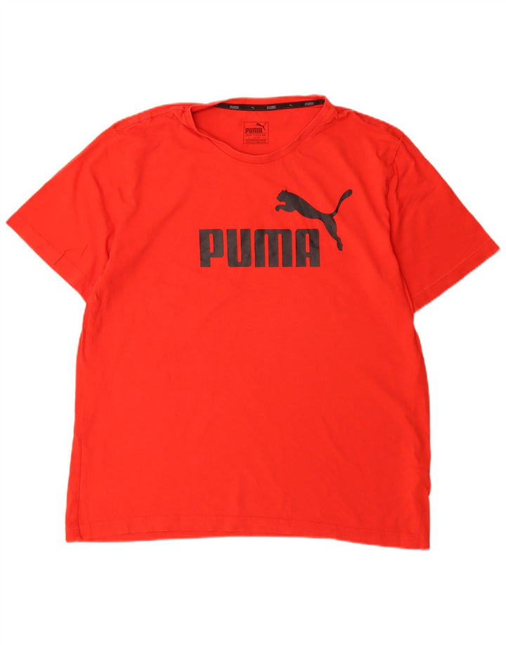 Puma Herren Grafik T-Shirt Top Große rote Baumwolle