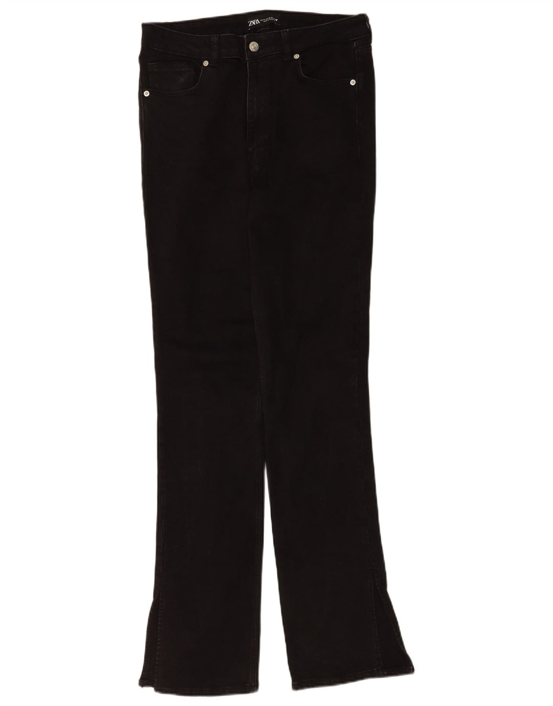 Zara Damen Bootcut Jeans EU 42 Large W32 L33 Schwarz