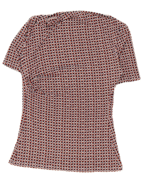 Max Mara Damen Wochenend-Blusenoberteil UK 12 Mittelrot Geometrisch