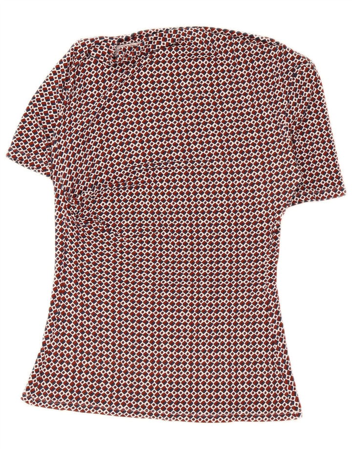 Max Mara Damen Wochenend-Blusenoberteil UK 12 Mittelrot Geometrisch