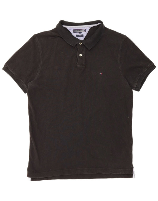 Tommy Hilfiger Herren Slim Fit Poloshirt XL Schwarz Baumwolle