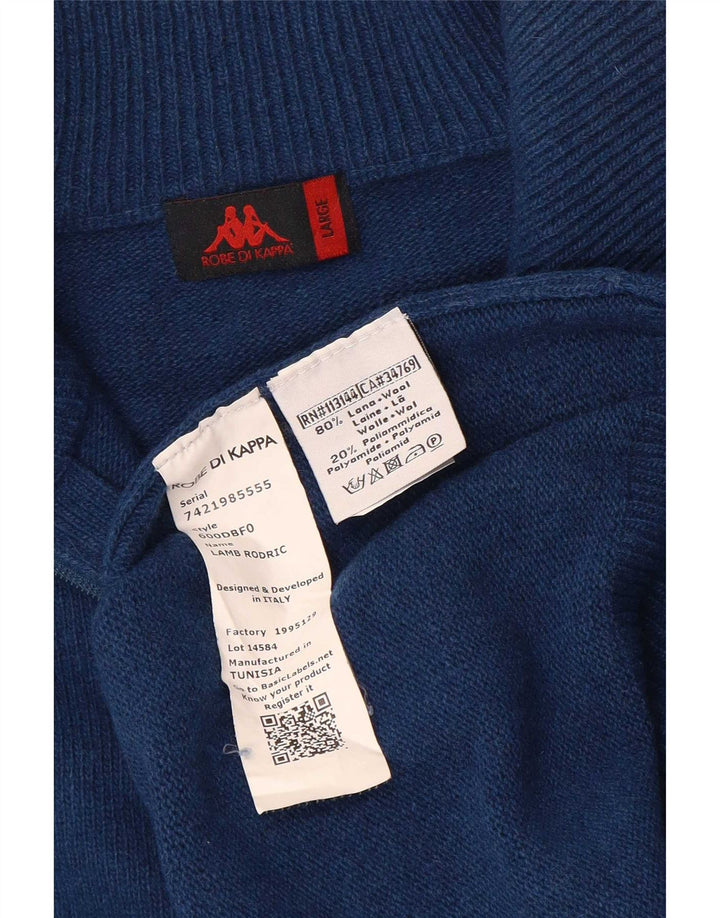 Kappa Herren-Pullover mit Reißverschluss am Hals, große marineblaue Wolle