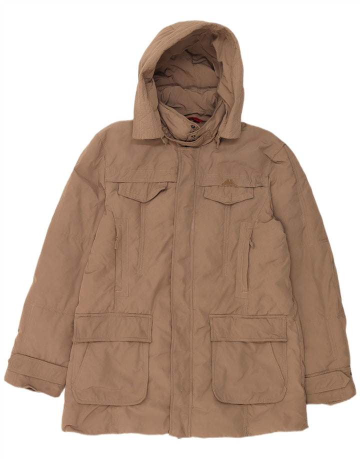 Kappa Herren-Jacke mit Kapuze, gepolstert, UK 42, XL, Beige, Polyester