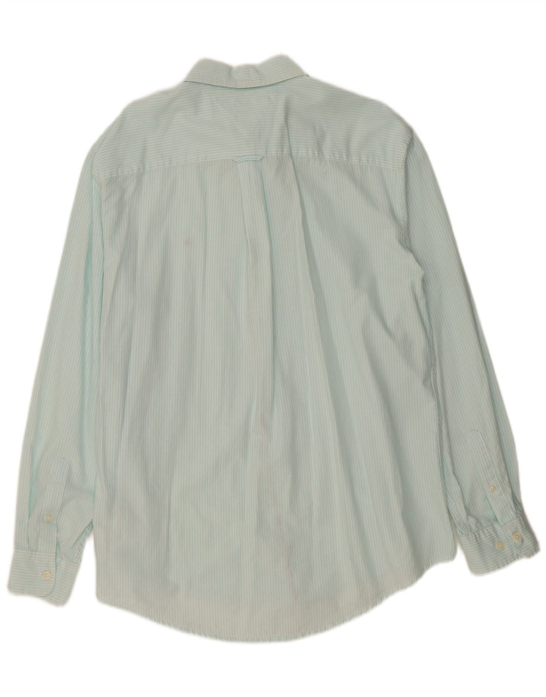 TOMMY HILFIGER Herrenhemd XL Türkis Nadelstreifen Baumwolle