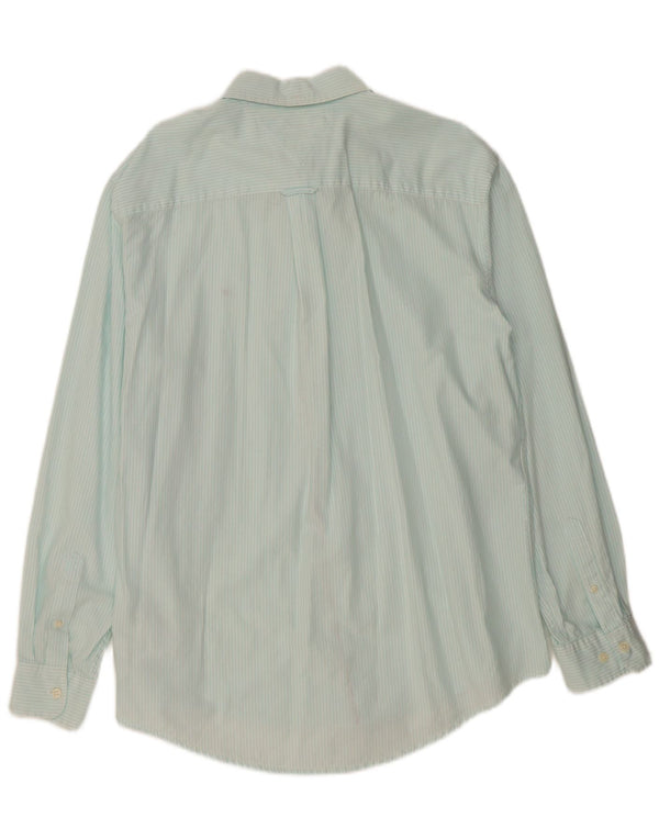 TOMMY HILFIGER Herrenhemd XL Türkis Nadelstreifen Baumwolle