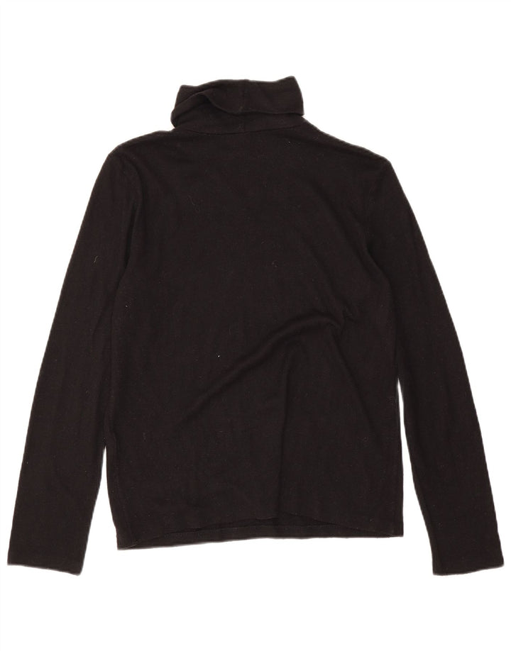Zara Damen Top Langarm UK 14 Medium Schwarz Viskose