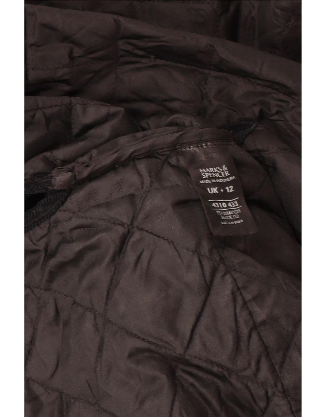 Marks & Spencer Damen Steppmantel UK 12 Medium Schwarz Polyamid