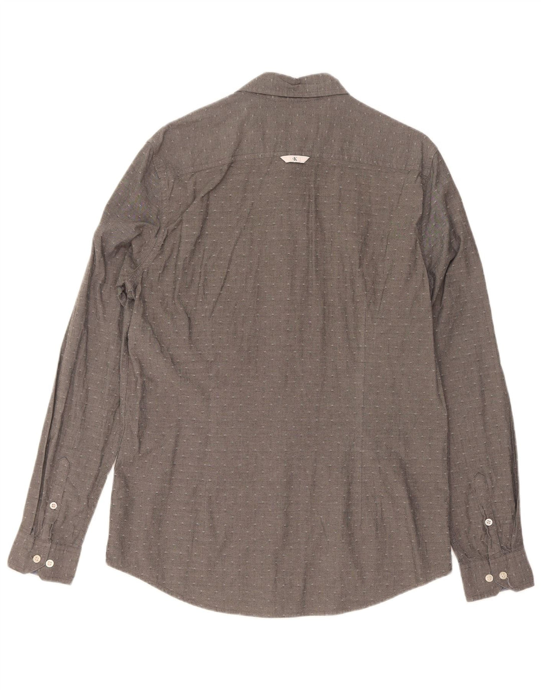 Calvin Klein Herren-Slim-Fit-Hemd, groß, grau gefleckte Baumwolle