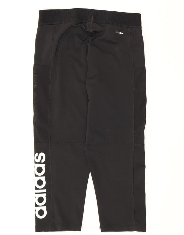 Adidas Damen Climalite Graphic Capri Leggings UK 8/10 Small Schwarz