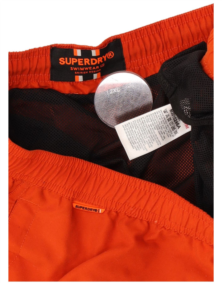 Superdry Herren-Badeshorts mit Grafik, 2XL, rotes Polyester