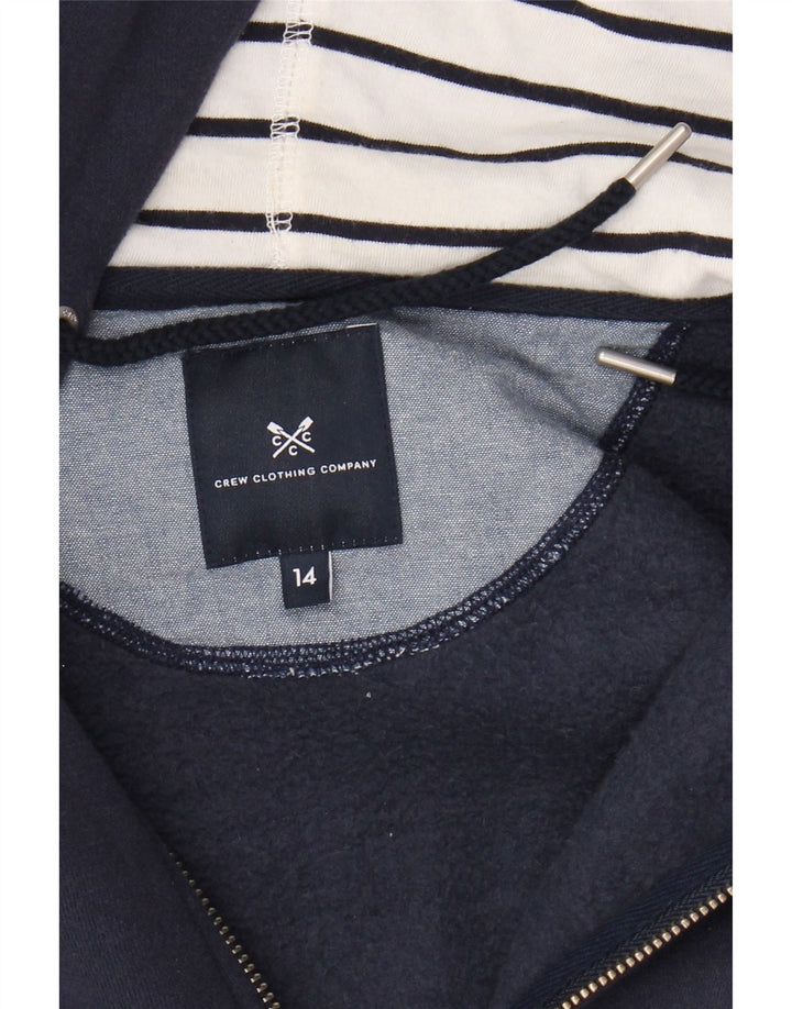 CREW CLOTHING Damen-Kapuzenpullover mit Reißverschluss, UK 14, mittelmarineblaue Baumwolle