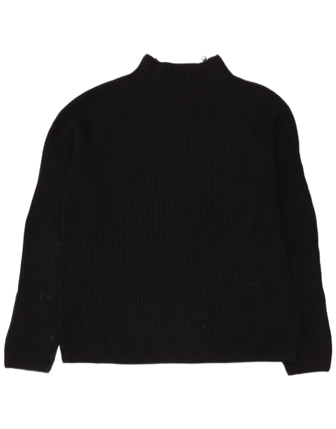 Zara Herren-Pullover mit Reißverschluss am Hals, groß, aus schwarzer Baumwolle