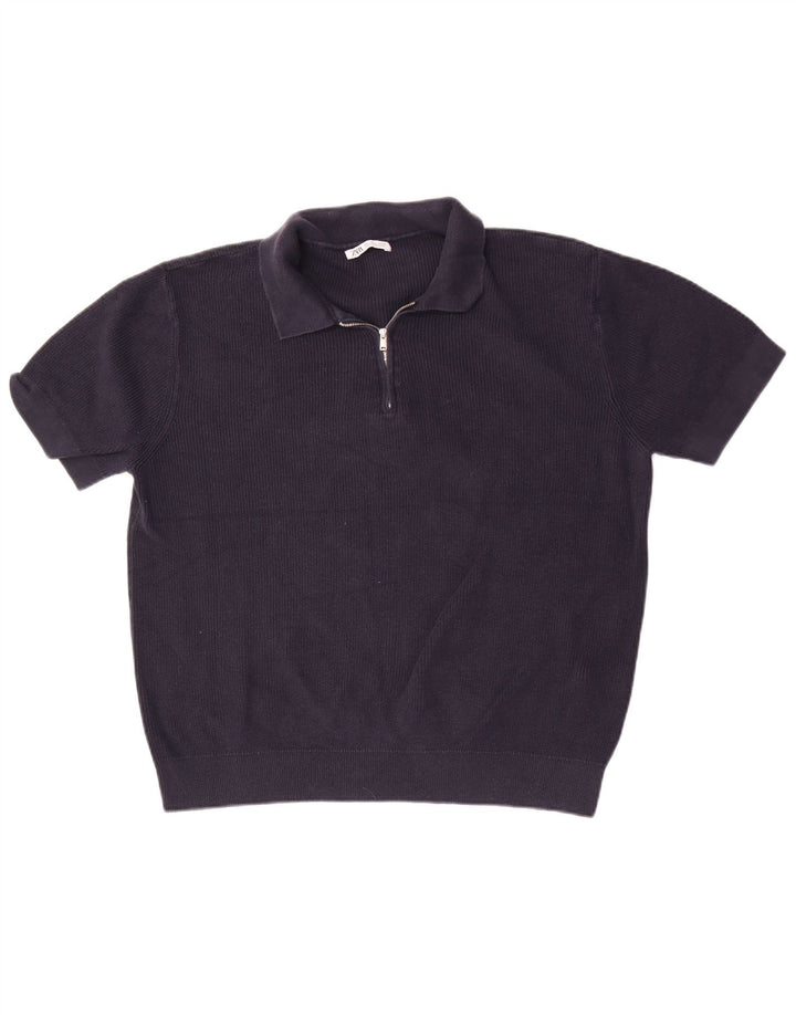 Zara Herren-Poloshirt, große marineblaue Baumwolle