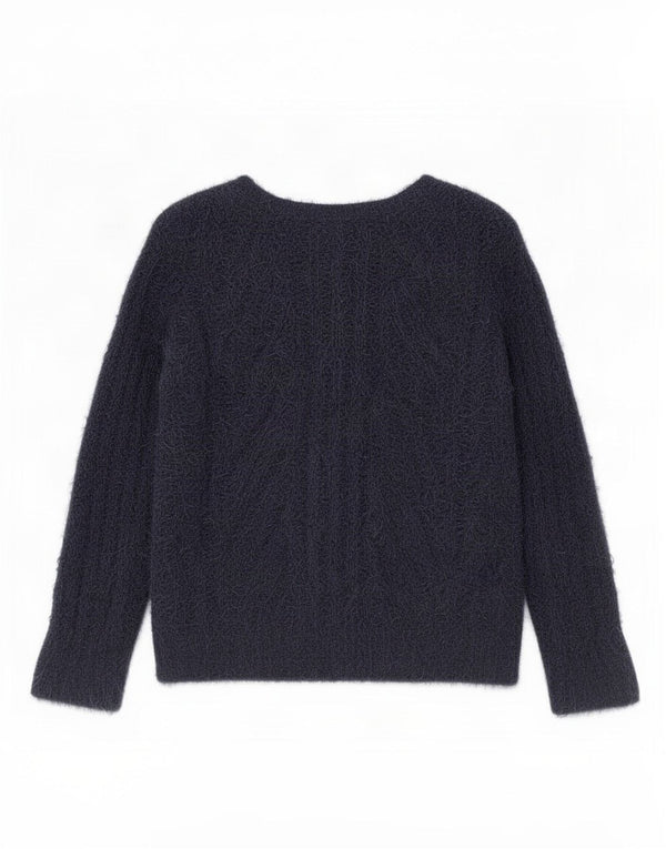 Marks & Spencer Damen-Pullover mit entspannter Passform und V-Ausschnitt, Gr. 6, XS, Marineblau