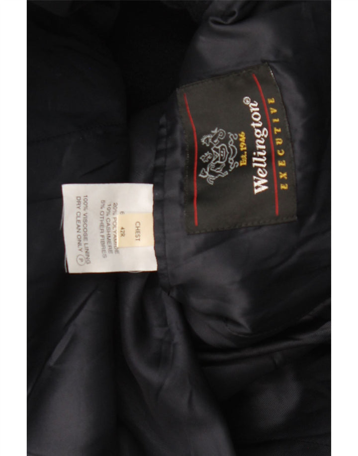 WELLINGTON Herrenmantel UK 42 XL Marineblaue Wolle