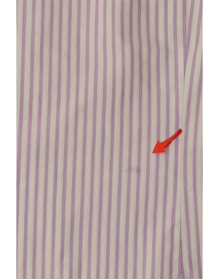 Ted Baker Herrenhemd, Größe 4, groß, violette Nadelstreifen-Baumwolle