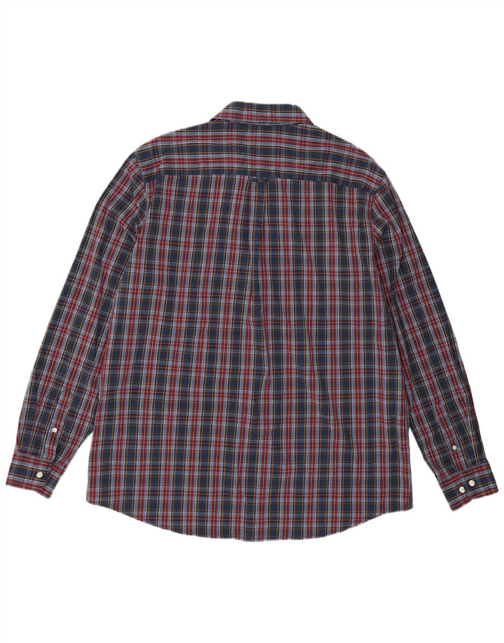 CHAPS Pflegeleichtes Herrenhemd 2XL Marineblau kariert