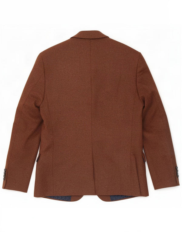 Red Herring Herren-Blazer, kurz, 2 Knöpfe, UK 40, Größe L, braun, Polyester