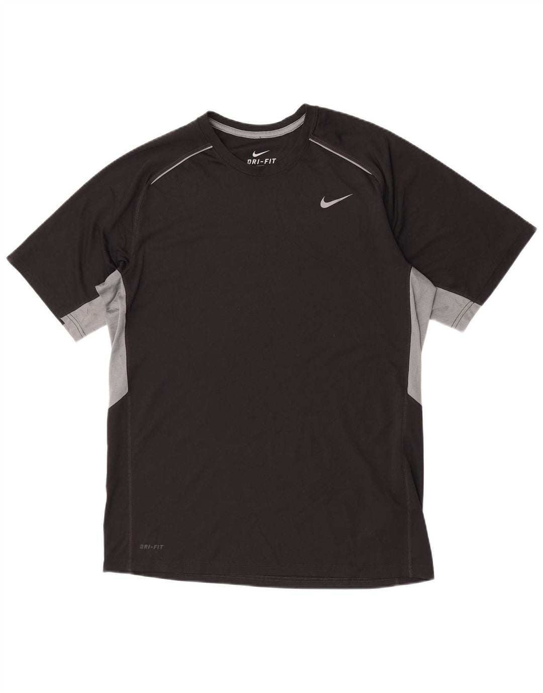 Nike Herren Dri Fit T-Shirt-Oberteil, großes, schwarzes Farbblock-Polyester