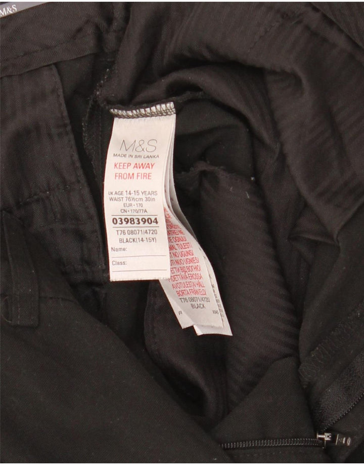 Marks & Spencer Slim-Anzughose für Jungen, 14–15 Jahre, W30 L30, schwarzes Polyester