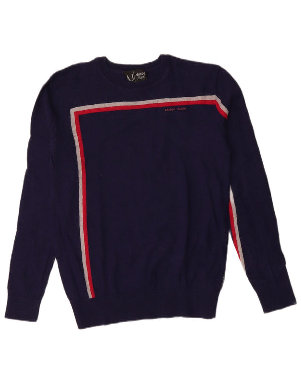 Armani Jeans Damen-Pullover mit Rundhalsausschnitt, Gr. 14, mittleres Marineblau