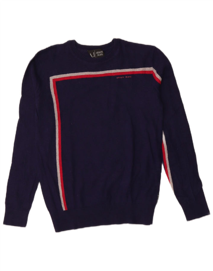 Armani Jeans Damen-Pullover mit Rundhalsausschnitt, Gr. 14, mittleres Marineblau