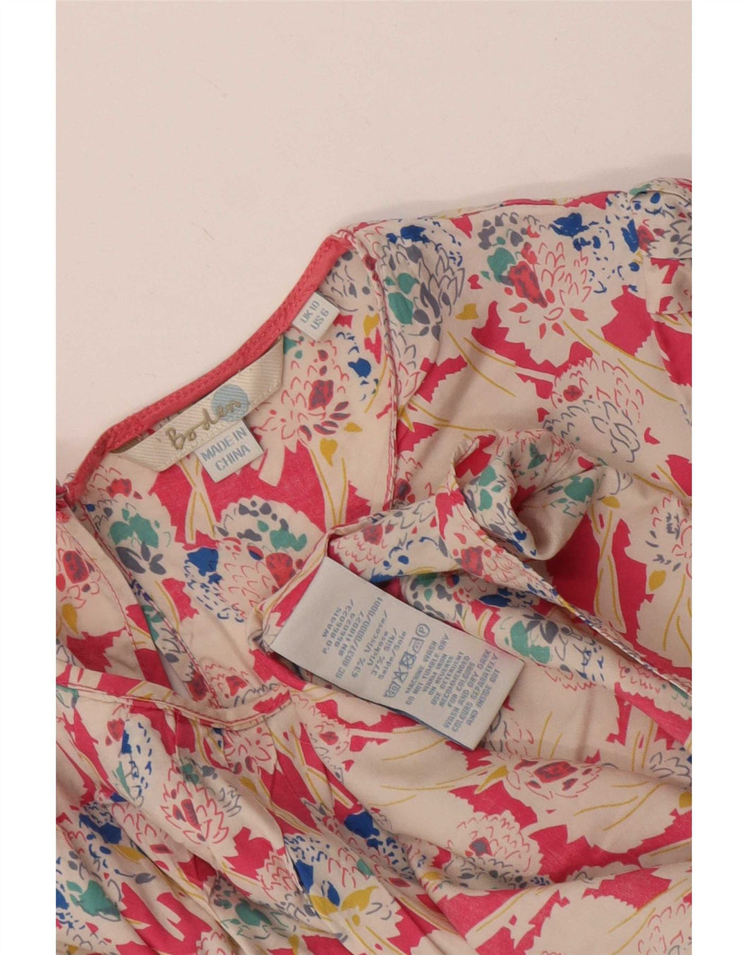 Boden Damen-Blusenoberteil, UK-Größe 40, Größe S, mehrfarbig, Blumenmuster, Viskose