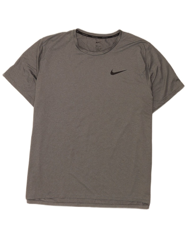 Nike Herren Dri Fit T-Shirt Top XL Grau geflecktes Polyester
