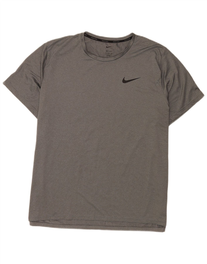 Nike Herren Dri Fit T-Shirt Top XL Grau geflecktes Polyester