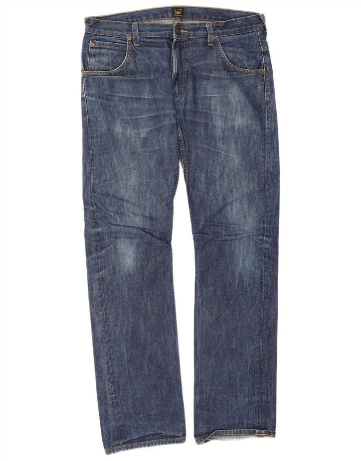 Lee Herren Zed Straight Jeans W34 L34 Blaue Baumwolle