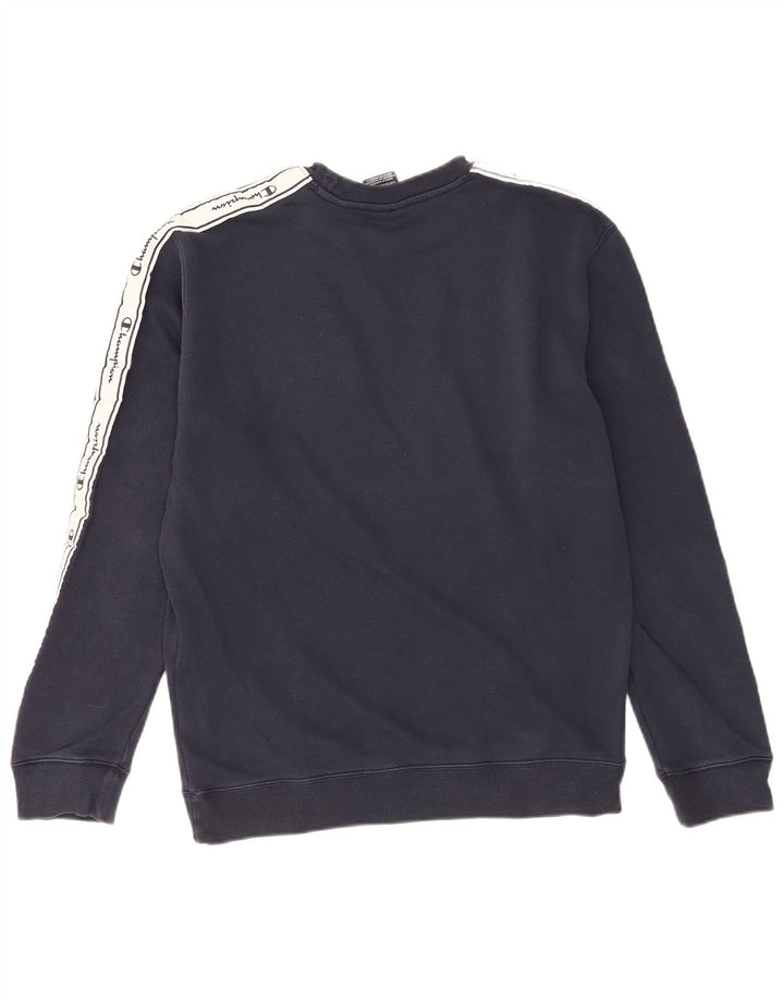 Champion Herren-Sweatshirt mit Grafik, mittelgroß, marineblau, Colourblock-Baumwolle