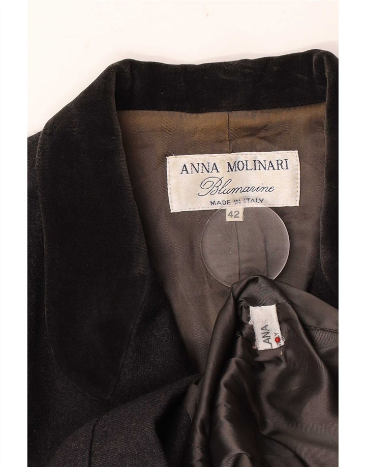 Anna Molinari Damen 4-Knopf-Blazerjacke IT 42 Mittelgrauer Farbblock