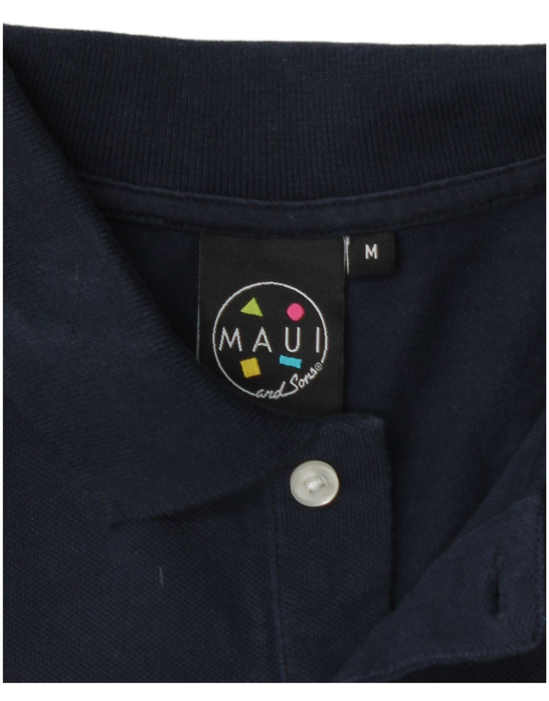 MAUI AND SONS Mens Polo Shirt Medium Navy Blue Cotton