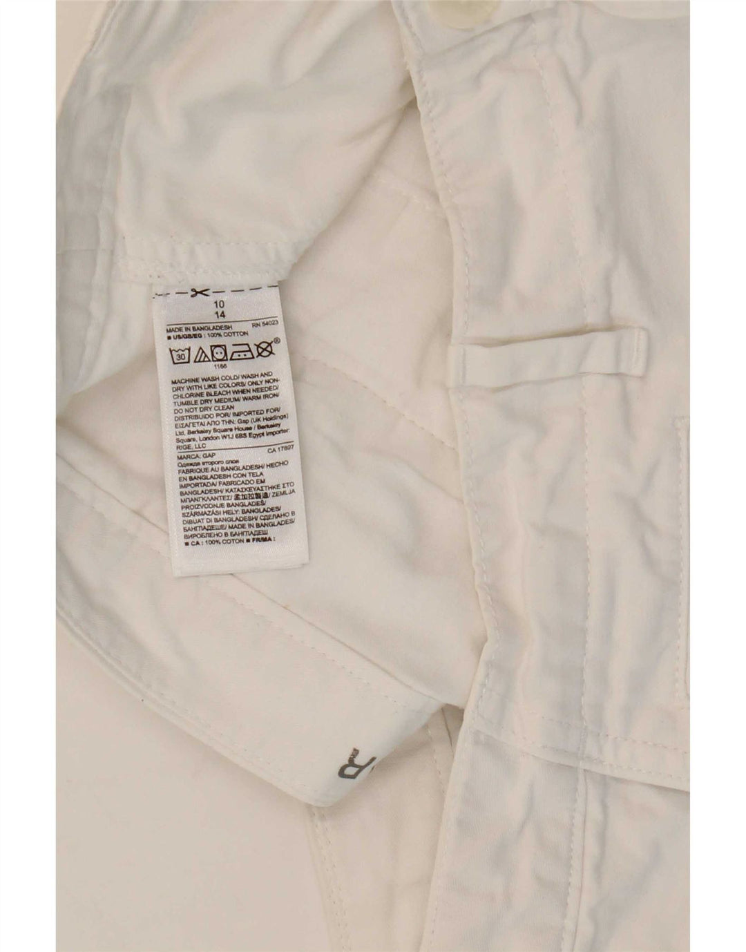 Gap Damen Hotpants US 10 Large W32 Weiße Baumwolle