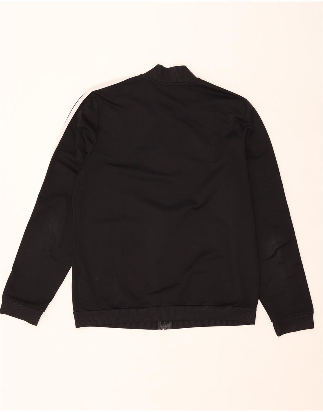 ADIDAS Damen-Trainingsanzug-Top-Jacke UK 12/14 Mittelschwarzes Polyester