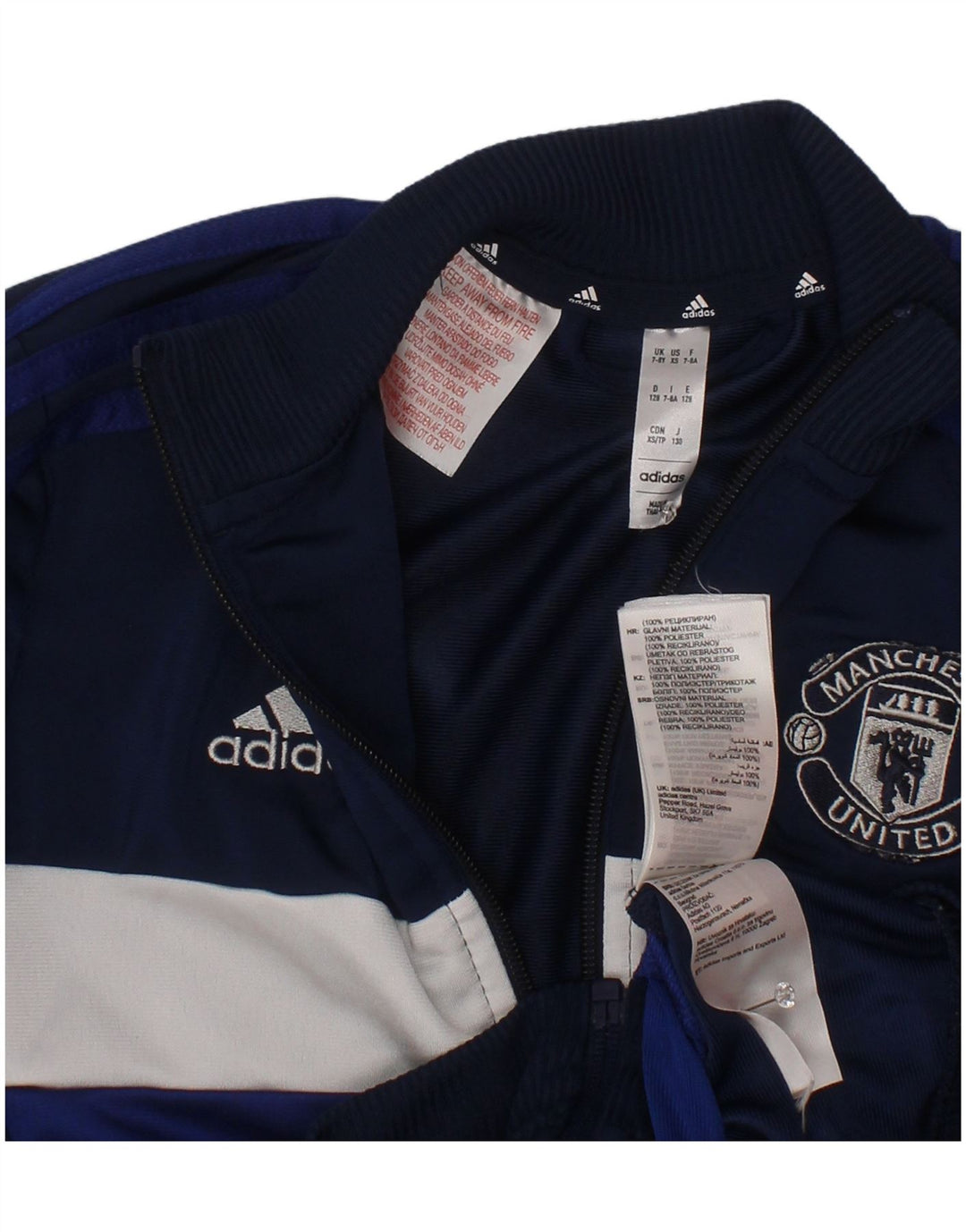 Adidas Jungen Manchester United Trainingsanzug Top Jacke 7–8 Jahre Marineblau