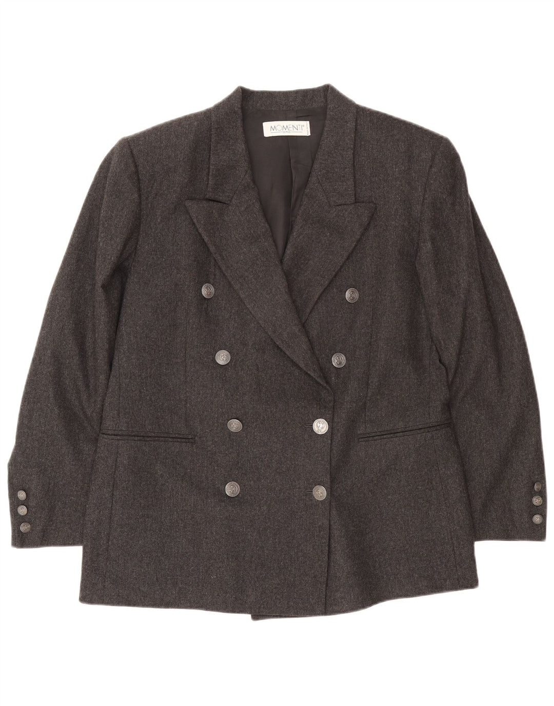 Momenti Zweireihiger Blazer für Damen, UK 14, Mittelgrau