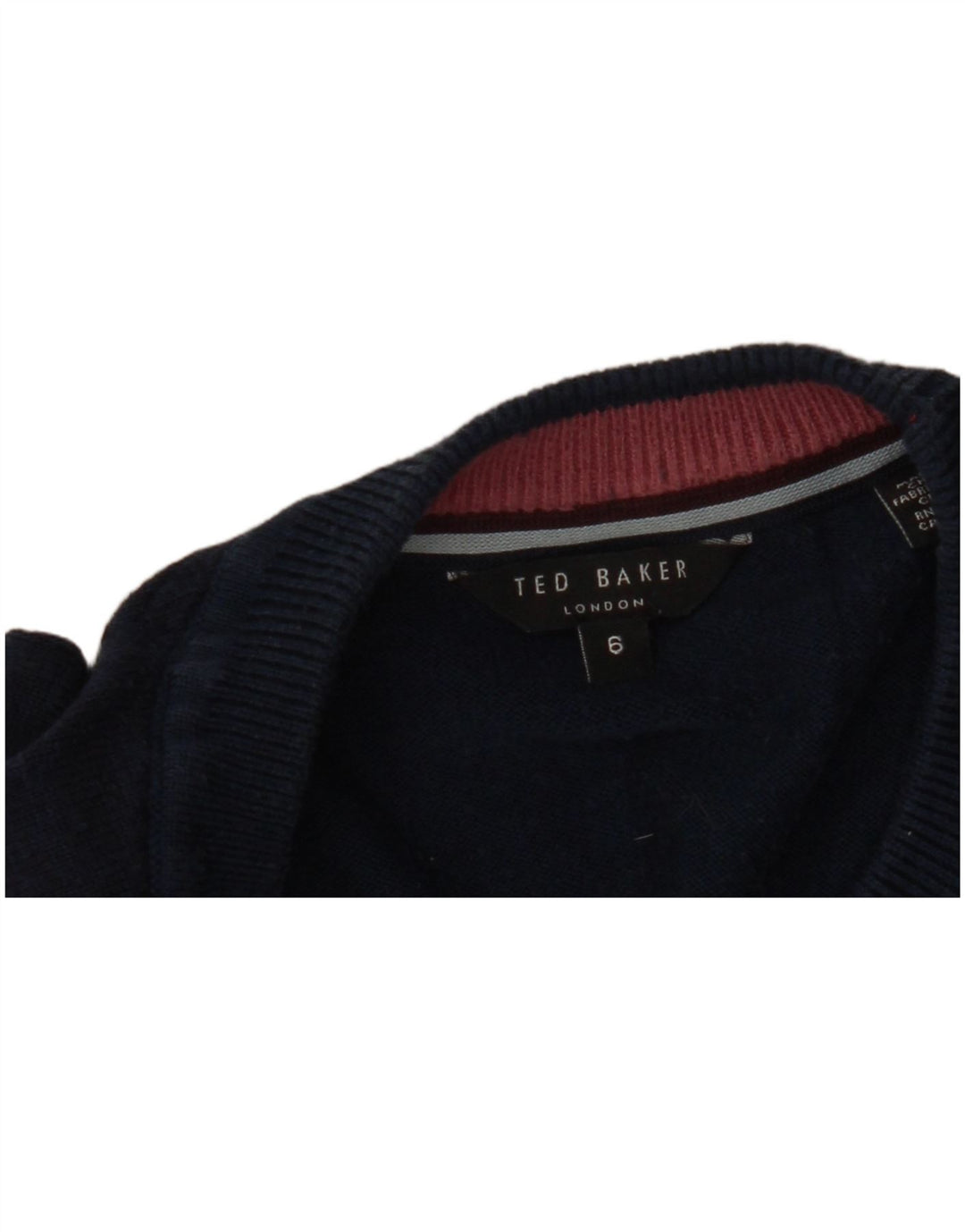 Ted Baker Damen-Pullover mit Rundhalsausschnitt, Größe 6 2XL, Marineblau