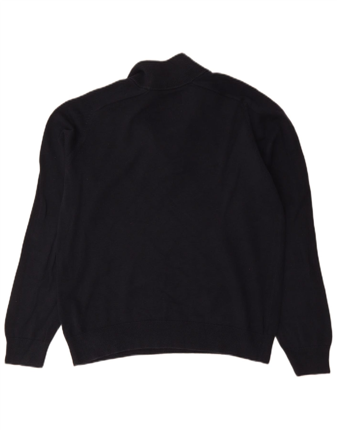 Farah Herren-Pullover mit moderner Passform und Reißverschluss am Hals, mittelmarineblaue Baumwolle