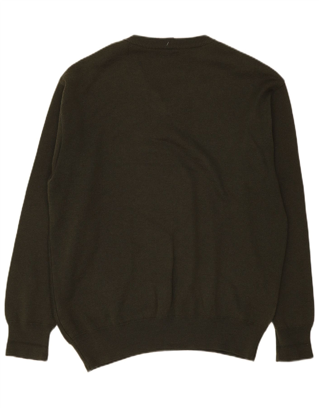 Gabicci Herren-Pullover mit V-Ausschnitt, groß, Khaki, gestreift, Wolle
