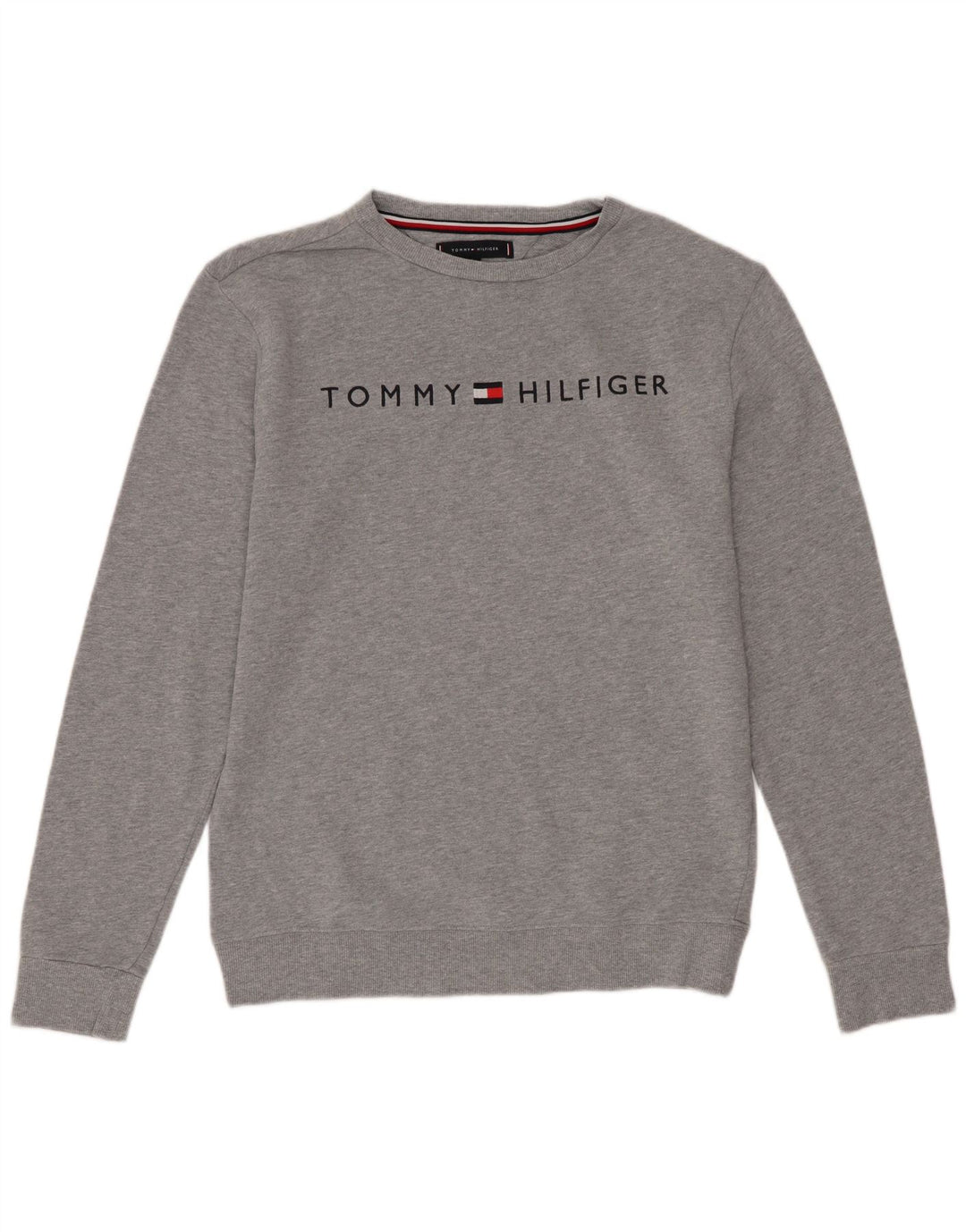Tommy Hilfiger Herren-Sweatshirt mit Grafik, klein, grau meliert, Baumwolle