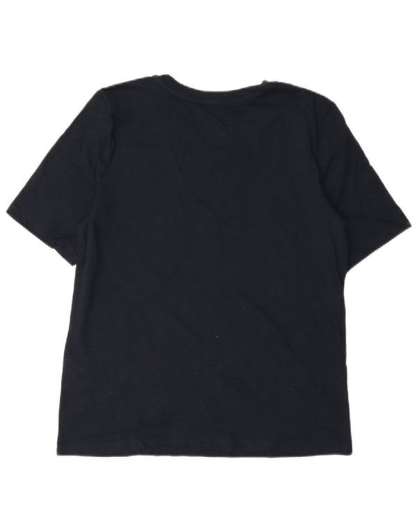 Tommy Hilfiger Grafik-T-Shirt für Damen, UK 10, Größe S, Marineblau, Baumwolle
